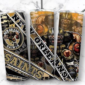 Slanted Saints Football 20 oz Skinny Tumbler Stainless Steel